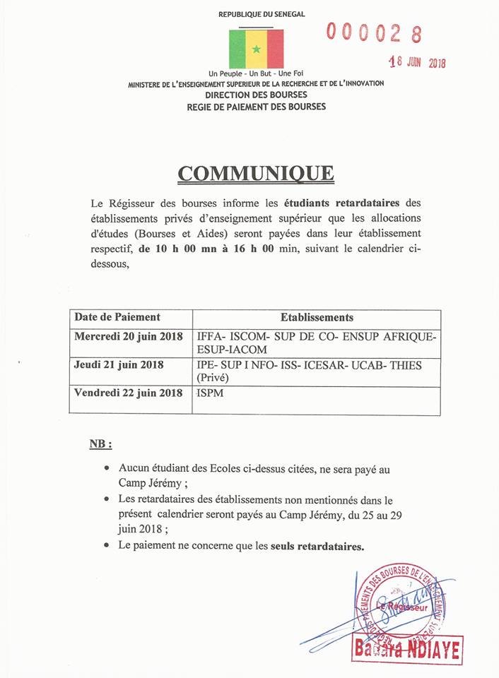Bourses Du Prive Communique De La Direction Des Bourses Entrepreneuriat Bourses Metier Emploi Formation Orientation Concours Diplome Recrutement Info Etudes